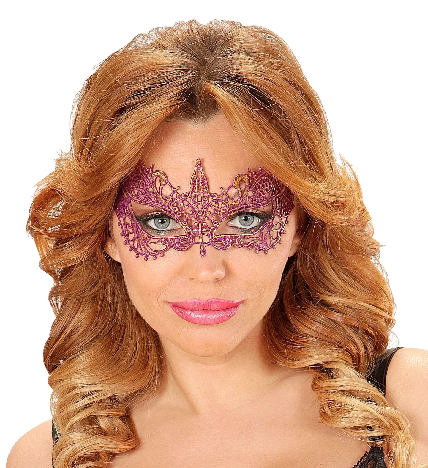 Metallic Purple Masquerade Lace Eye-mask