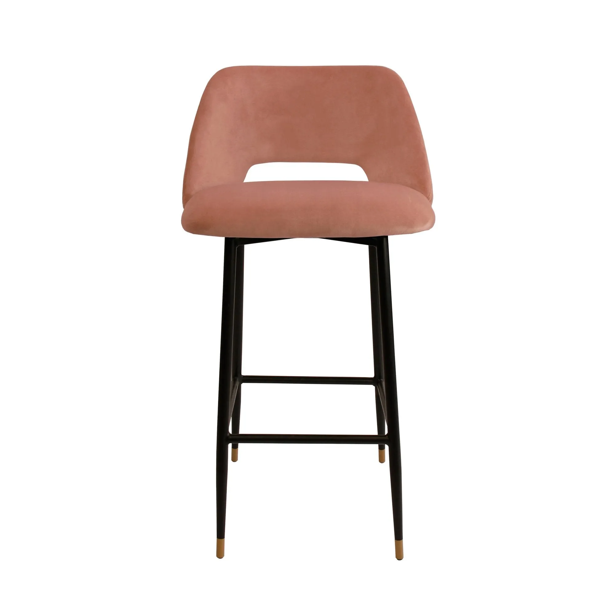 Milan Velvet Bar Stool - Blush