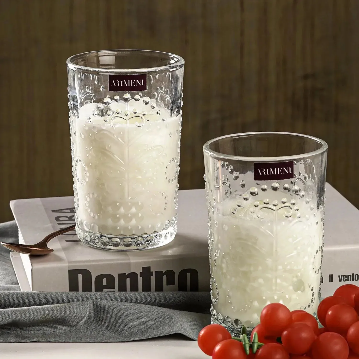 Modern Floral Design Water & Juice Glasses | Set of 4