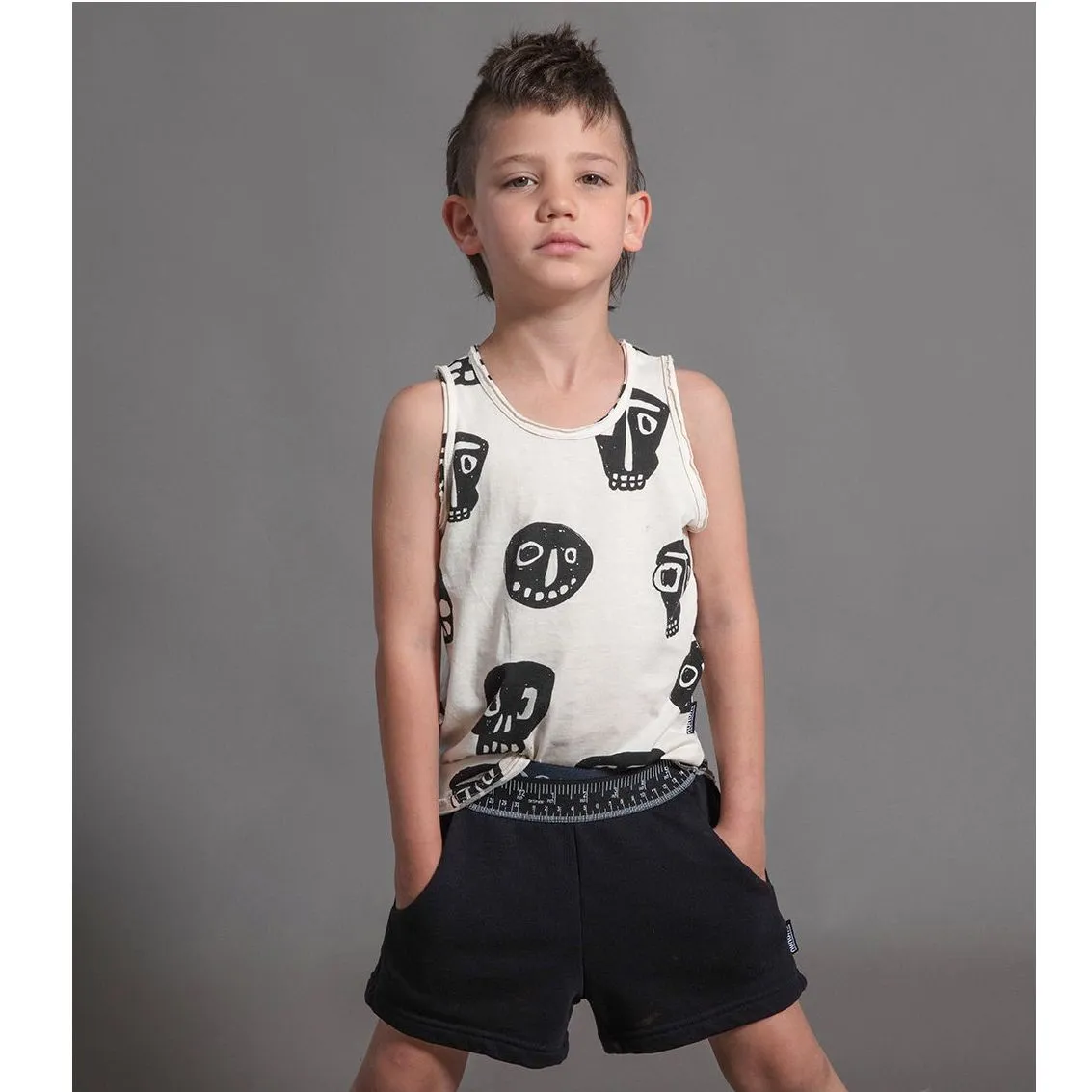 Nununu Kids Rowdy Masks Tank Top - Natural - 4-5Y/6-7Y