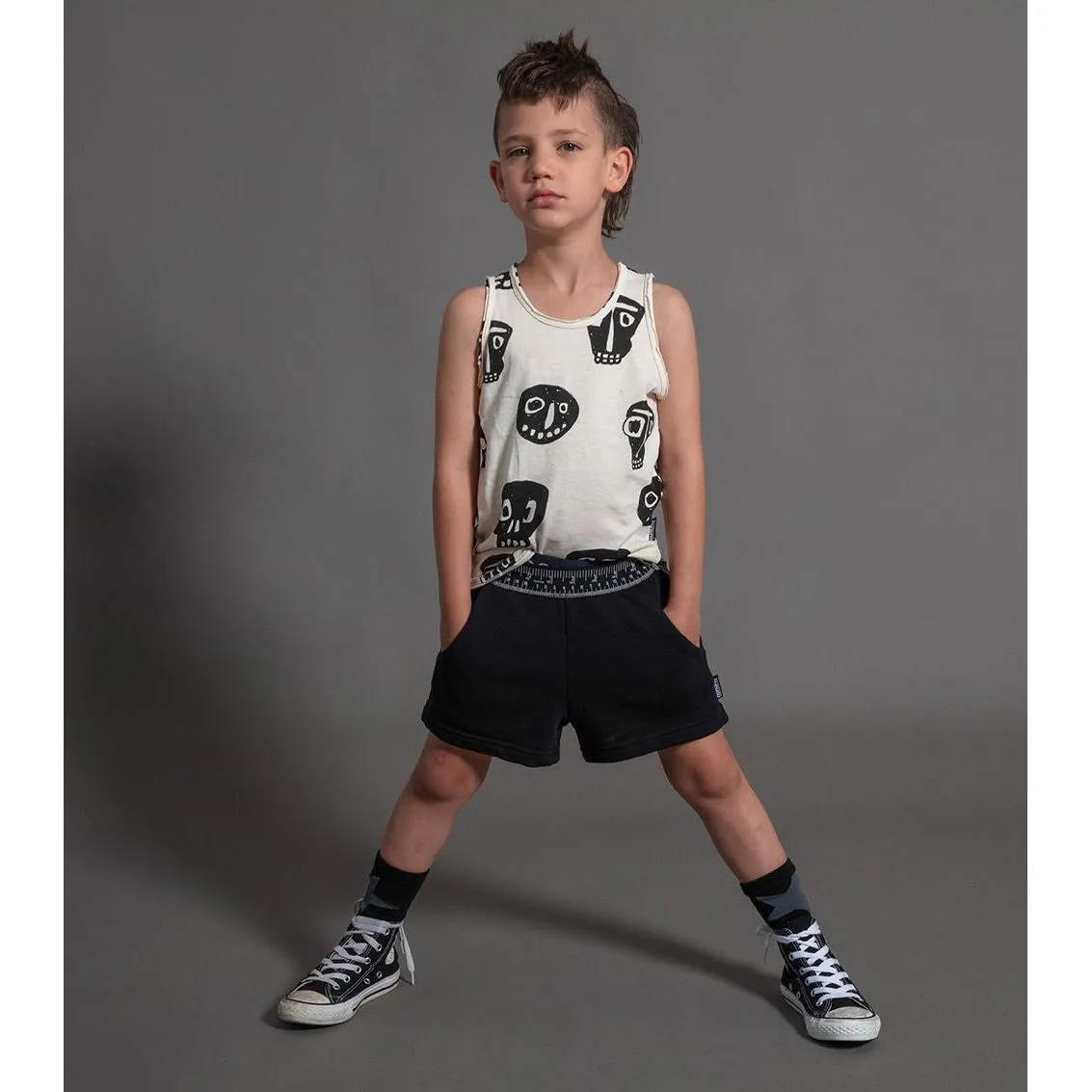 Nununu Kids Rowdy Masks Tank Top - Natural - 4-5Y/6-7Y