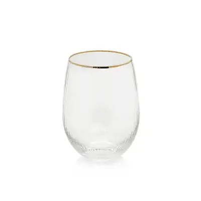 Optic Stemless Glass with Gold Rim