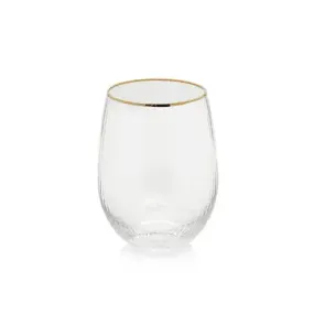 Optic Stemless Glass with Gold Rim