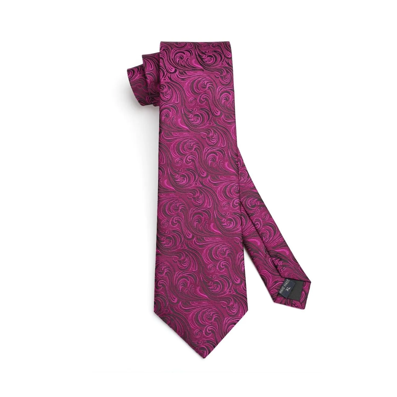 Paisley Tie Handkerchief Set - D3-HOT PINK