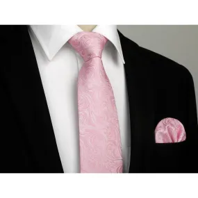 Paisley Tie Handkerchief Set - D4-PINK