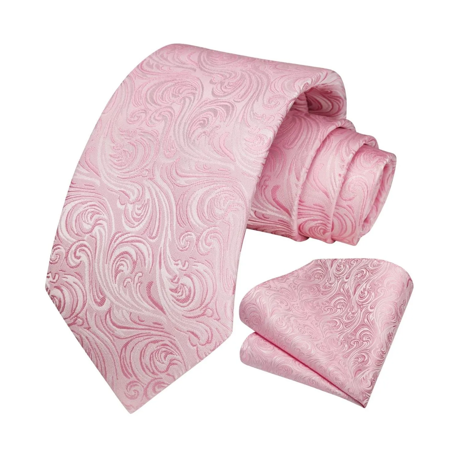 Paisley Tie Handkerchief Set - D4-PINK