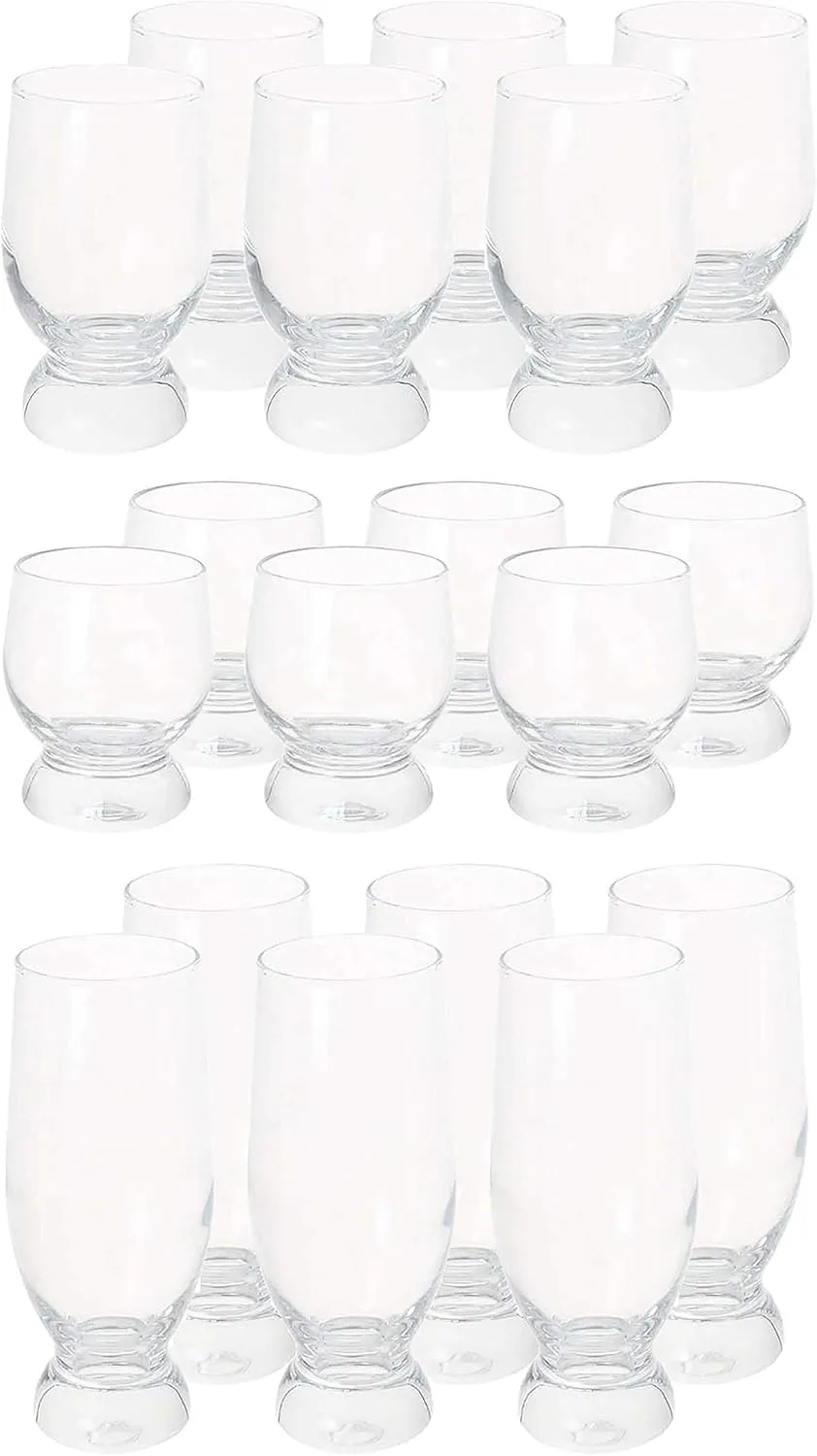 Pasabahce Aquatic Tumblers Set - Pink, 18 Pieces