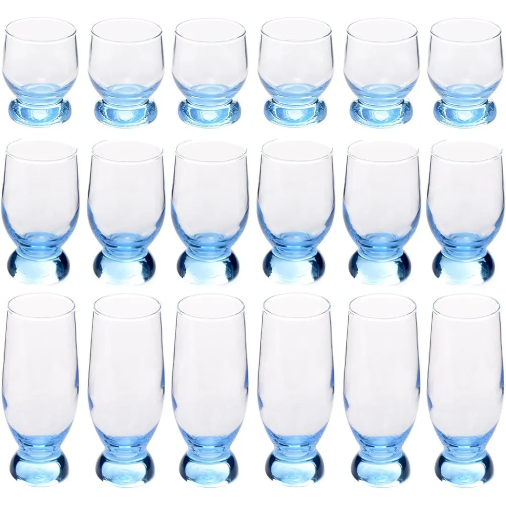 Pasabahce Aquatic Tumblers Set - Turquoise, 18 Pieces