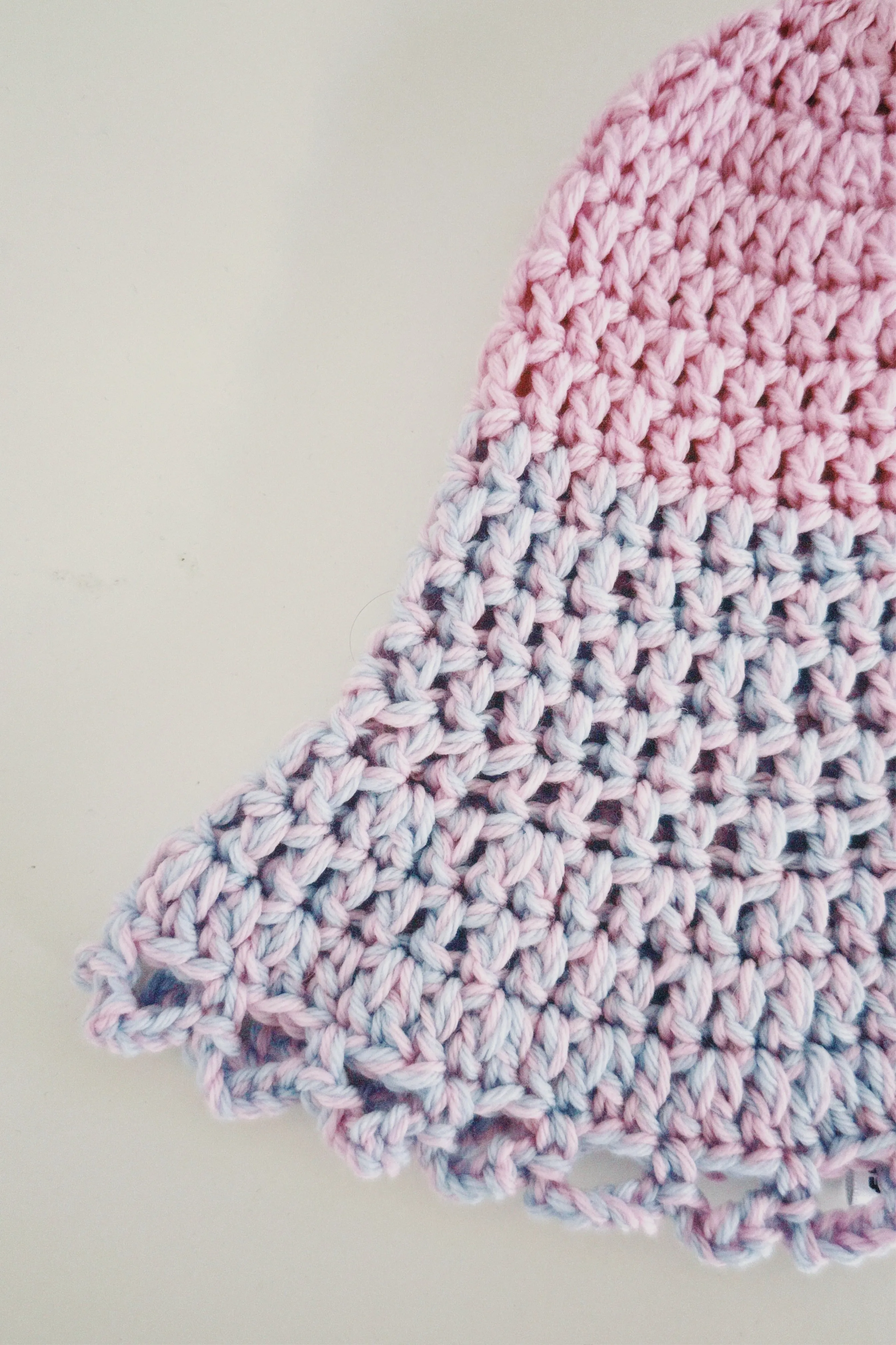 Pink and Blue Crochet Hat