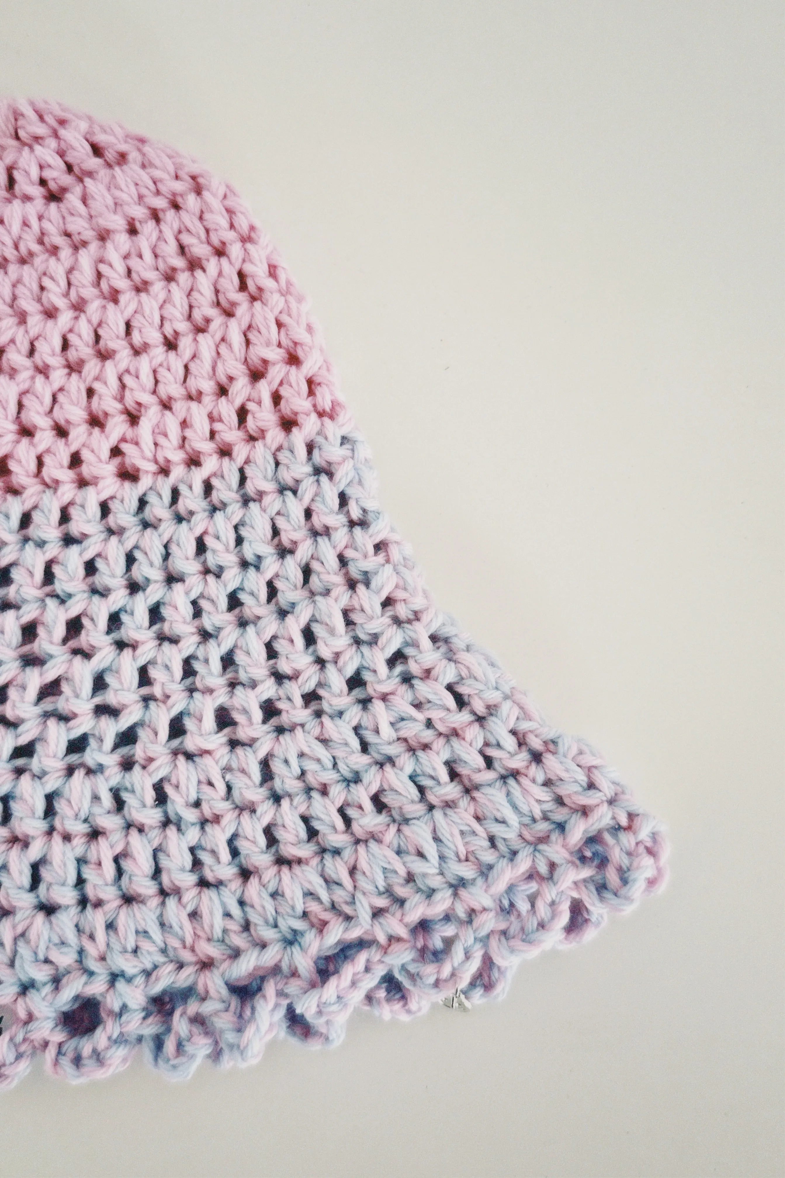 Pink and Blue Crochet Hat