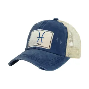 Pisces Vintage Distressed Trucker Adult Hat