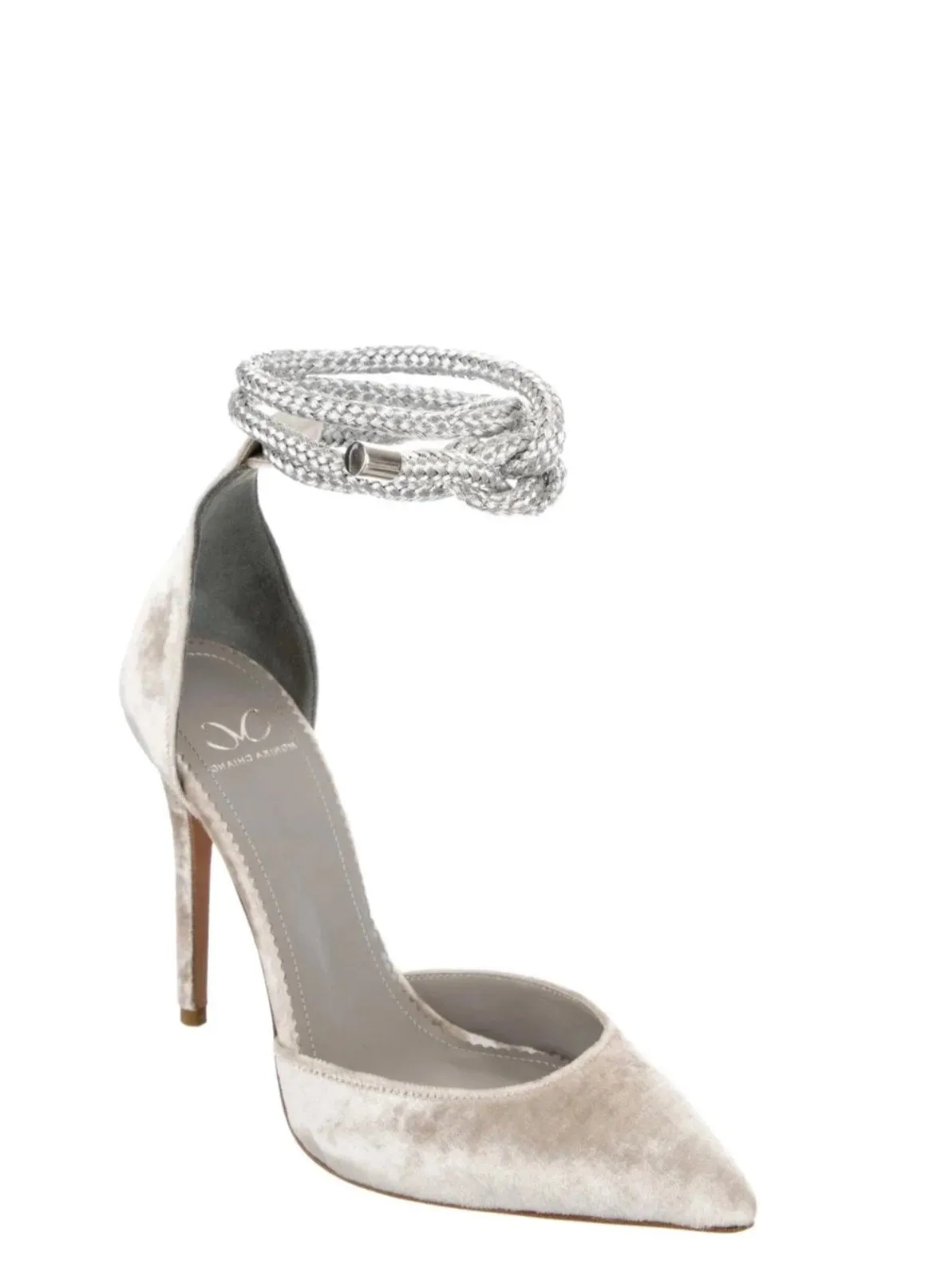 RAZA LIGHT GRAY VELVET PUMPS