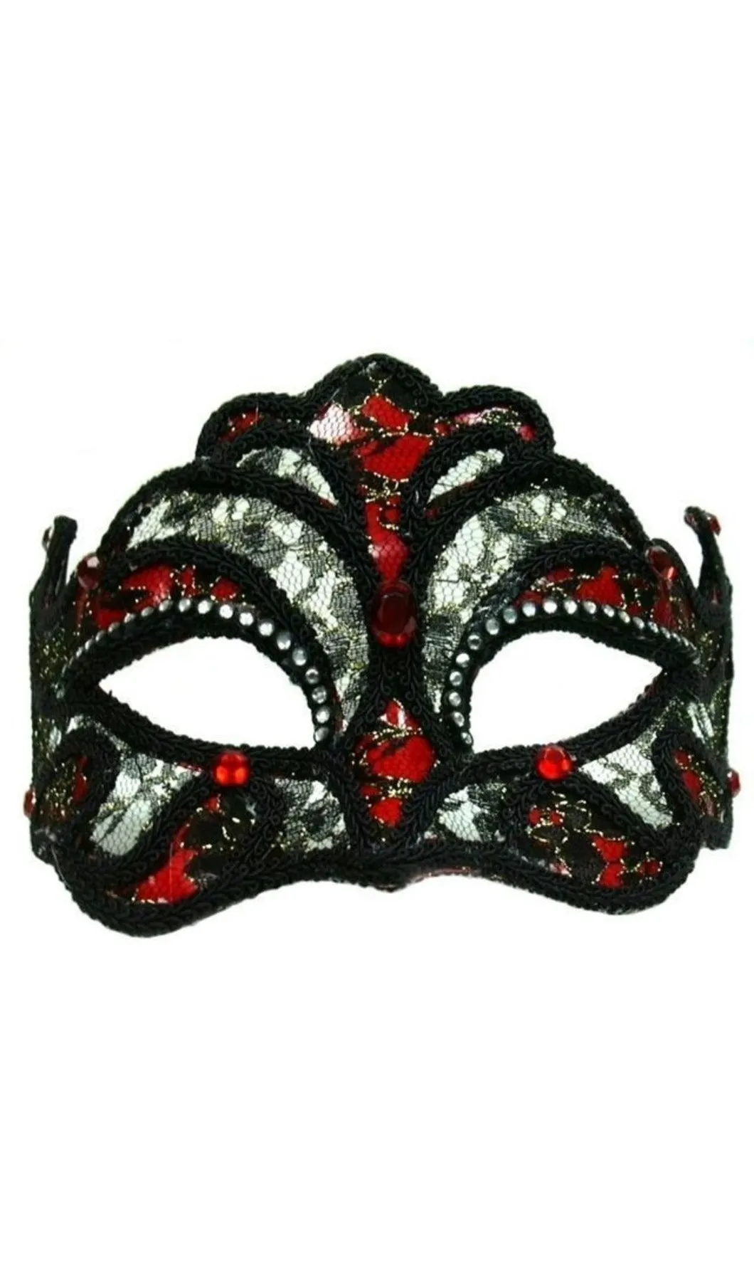 Red and Black Sophia Lace Mask