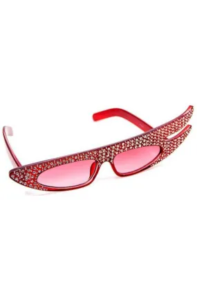 Rhinestone "Hollywood" Sunglasses - Rose