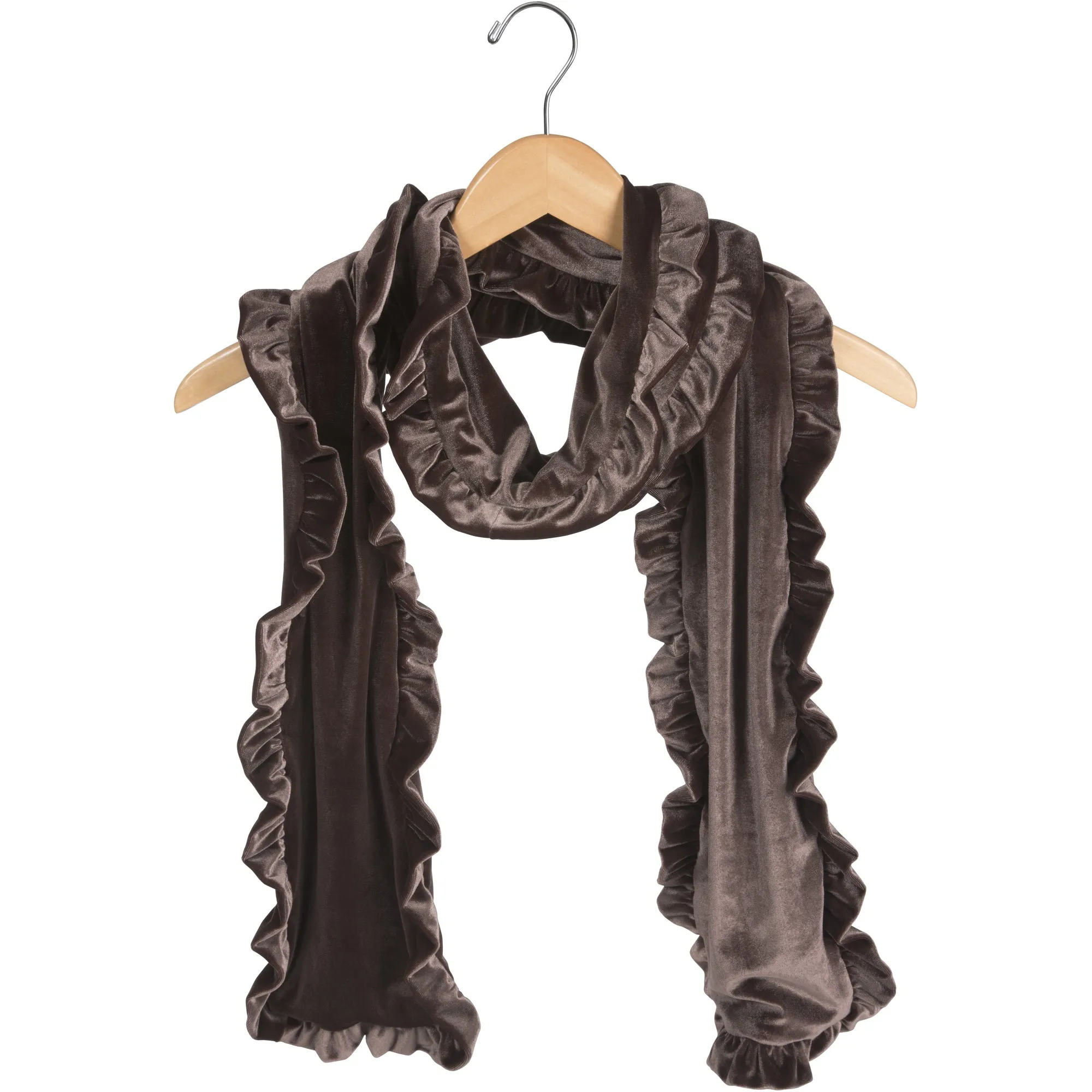 Ruffled Velvet Scarf