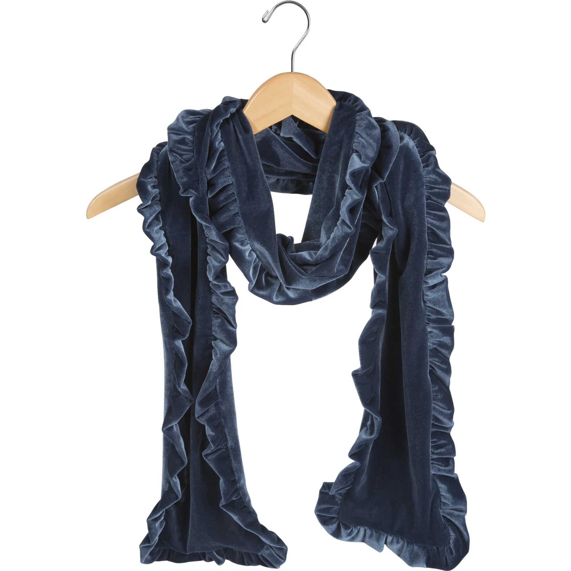 Ruffled Velvet Scarf