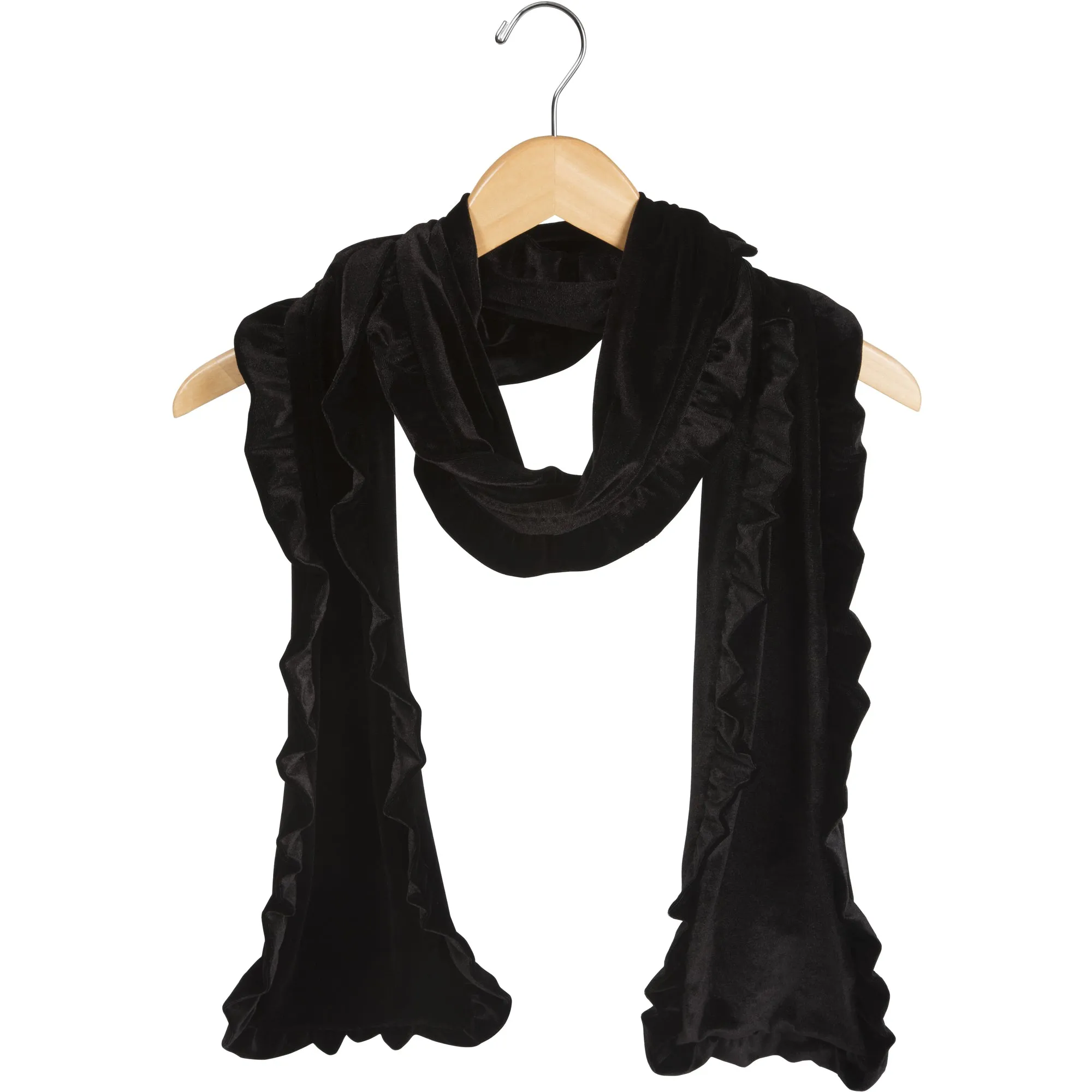 Ruffled Velvet Scarf