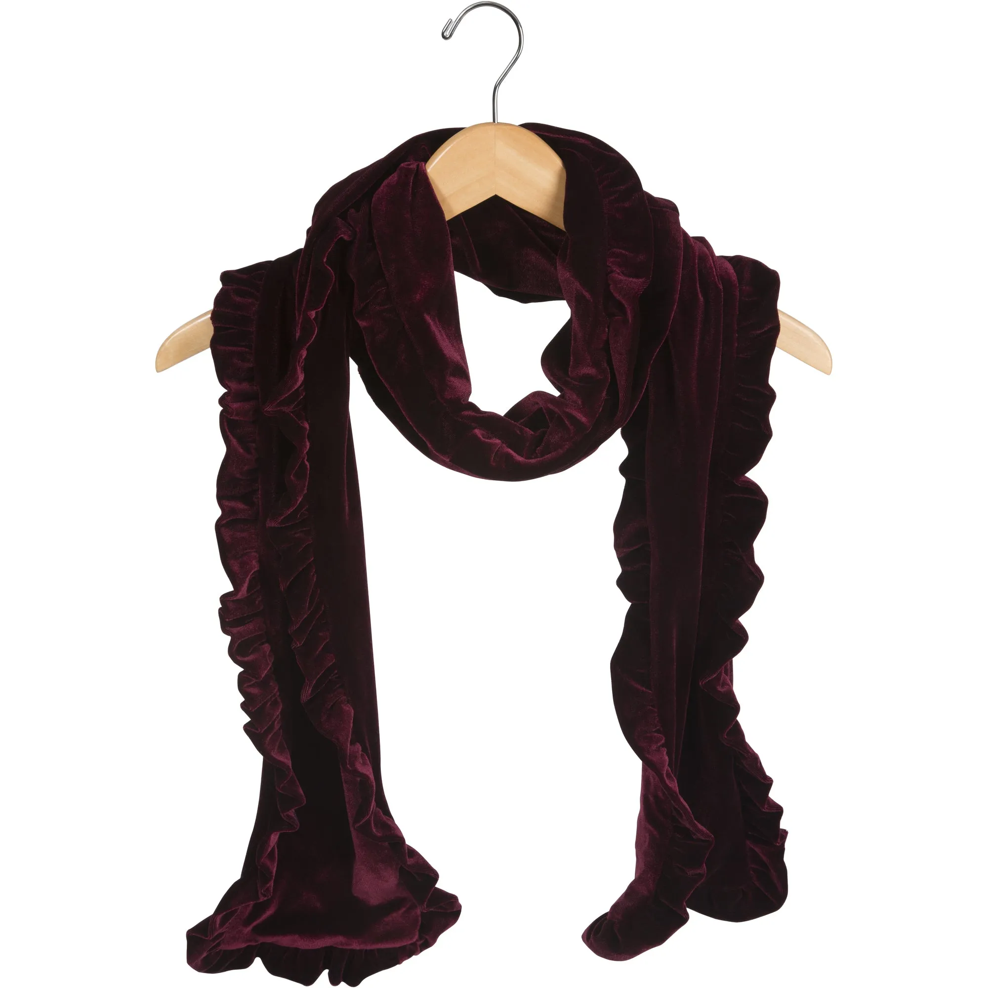 Ruffled Velvet Scarf