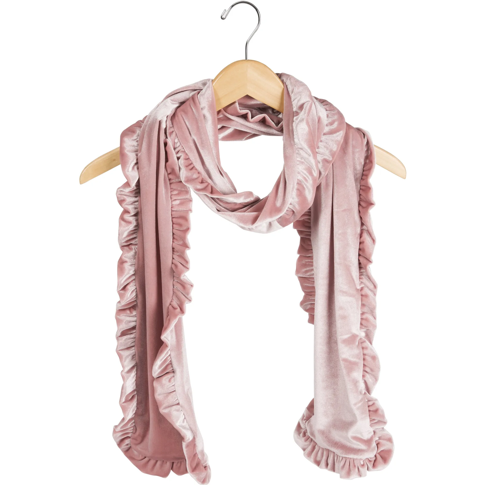 Ruffled Velvet Scarf