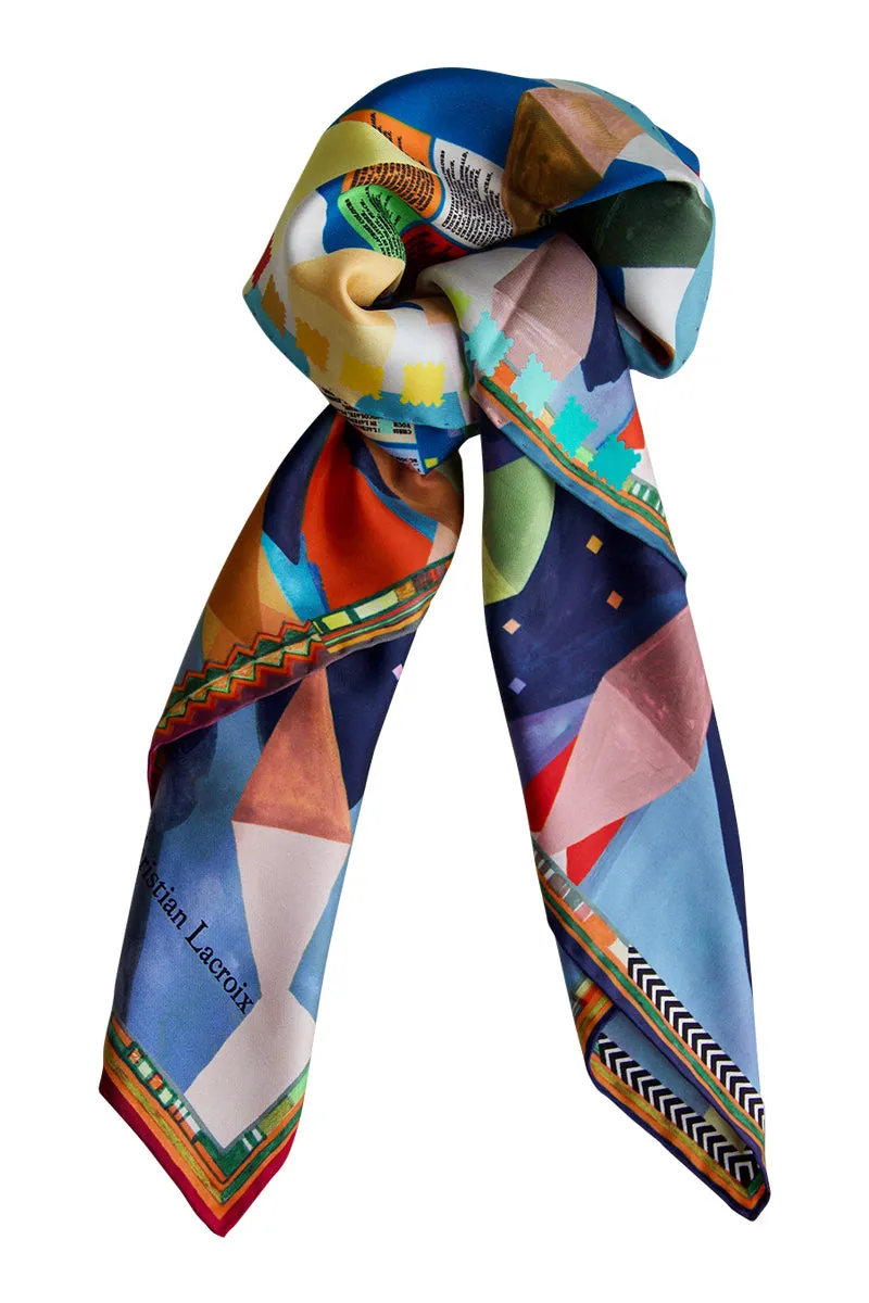 Silk scarf "Arlecchino" Lacroix - deep blue