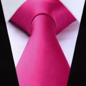 Solid Tie Handkerchief Set - A1-HOT PINK