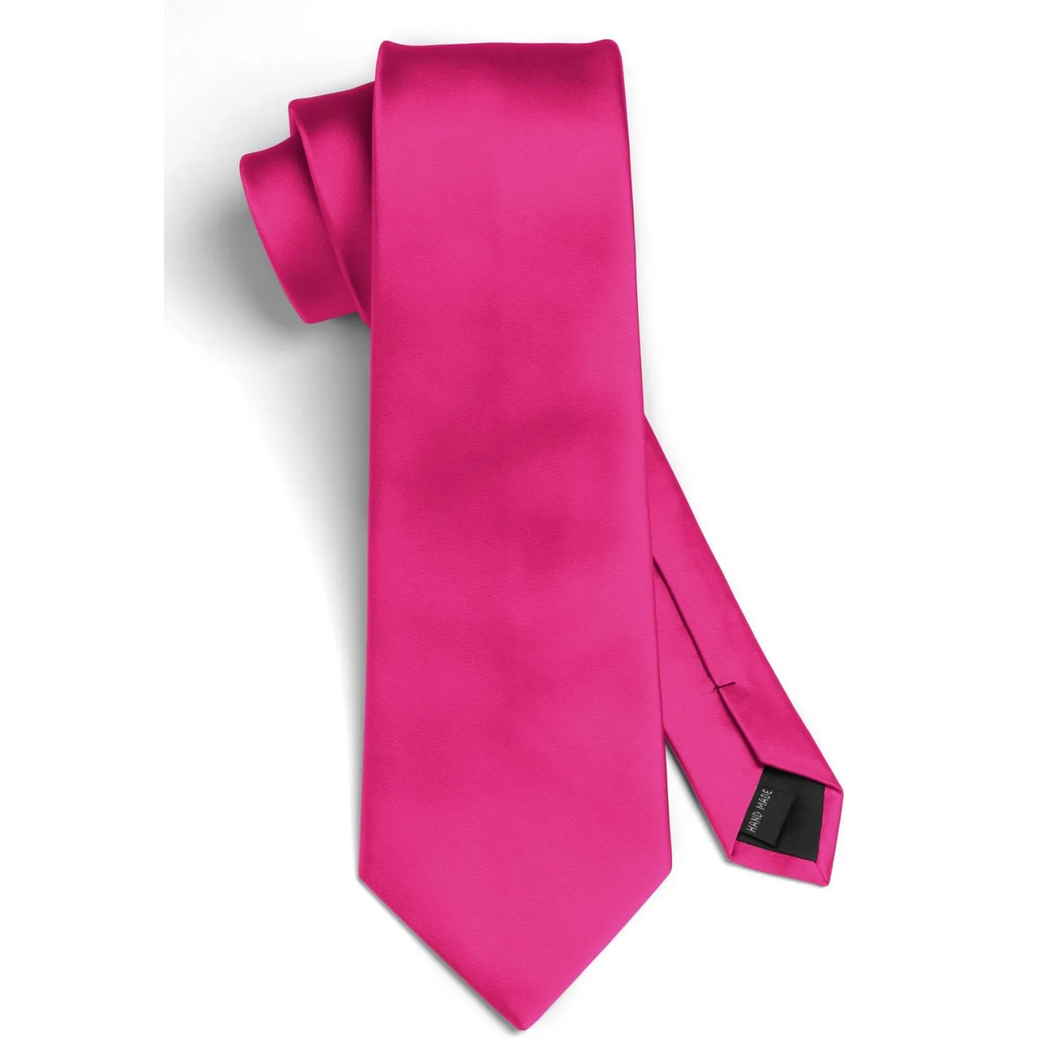 Solid Tie Handkerchief Set - A1-HOT PINK