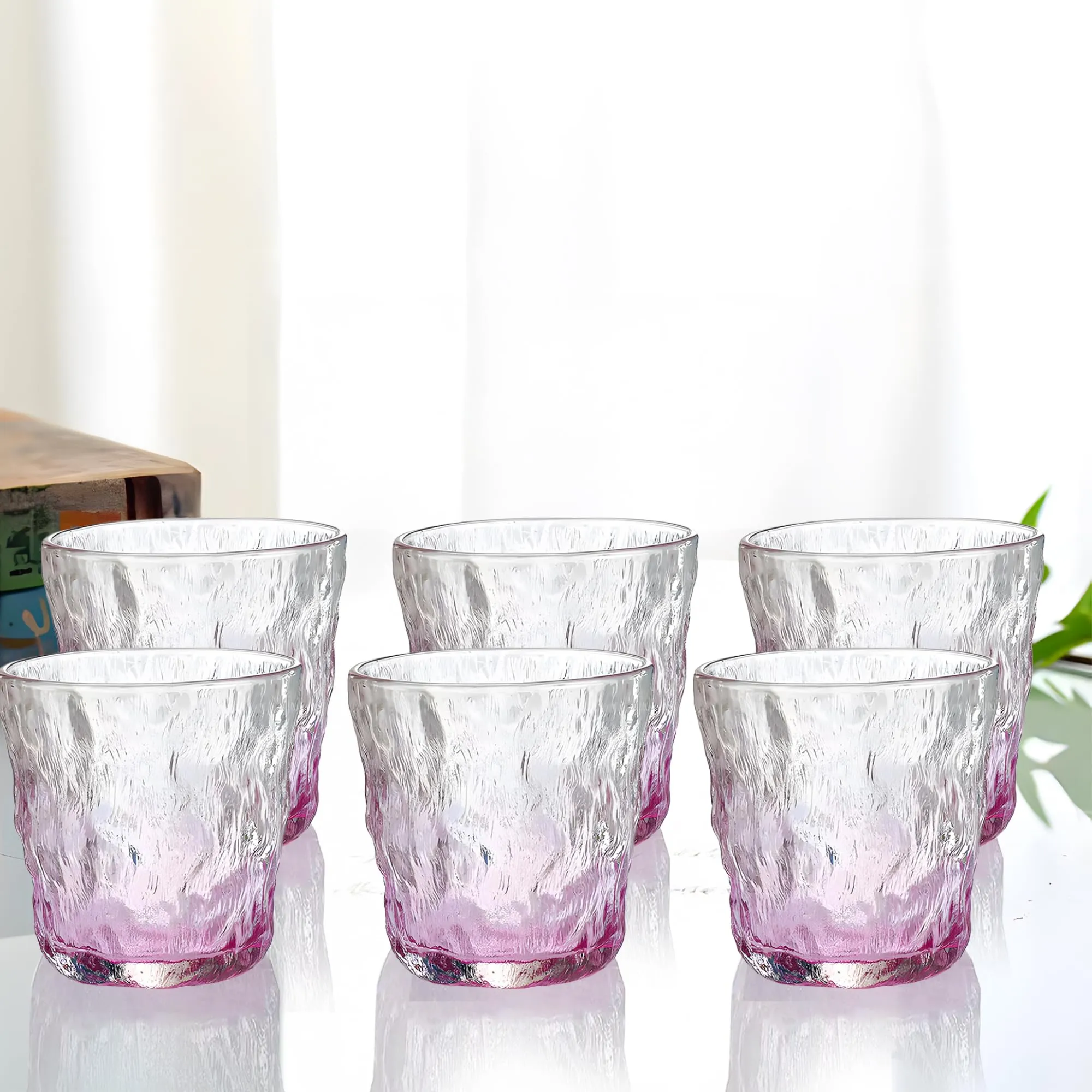 The Better Home Zest Juice Glasses Set of 6 (270ml Each) | Water Glasses | Cold Drink Glass | Lead Free Drinking Glasses | Kitchen Gift Items | Kaanch Ke Glass | Housewarming Gifts (Purple)