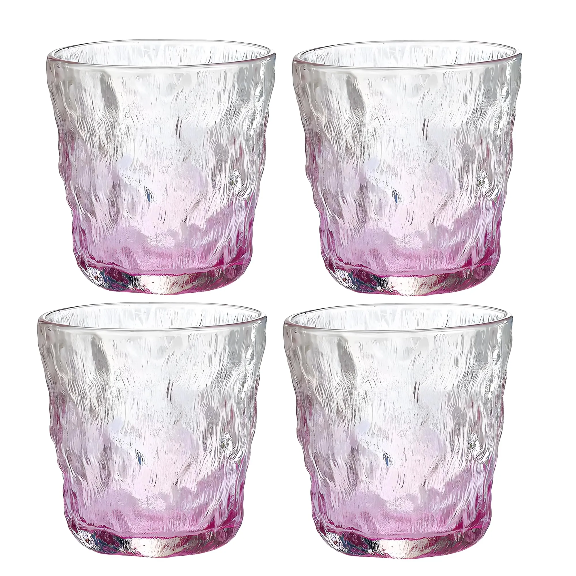 The Better Home Zest Whiskey Glasses Set of 4 (270ml Each) | Lead Free | Heavy Bottom Drinking Glass | Crystal Glass for Bar Home | Glass for Drinks | Cocktail Glasses | Juice Glasses (Purple)