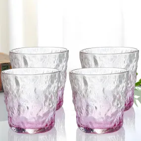 The Better Home Zest Whiskey Glasses Set of 4 (270ml Each) | Lead Free | Heavy Bottom Drinking Glass | Crystal Glass for Bar Home | Glass for Drinks | Cocktail Glasses | Juice Glasses (Purple)