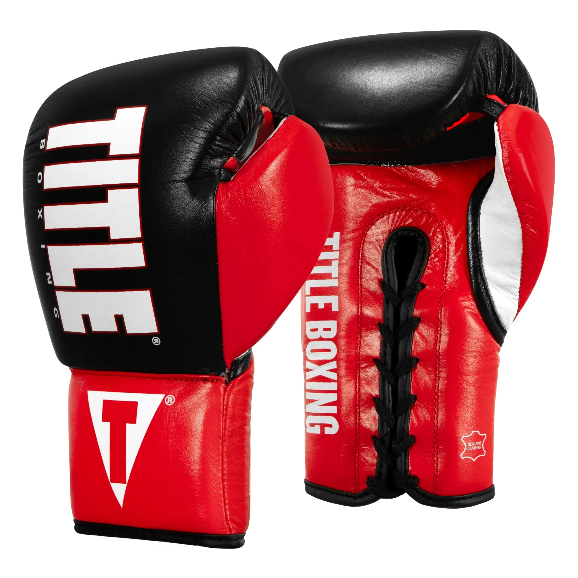 TITLE Boxing Pro Style Youth Lace Training Gloves