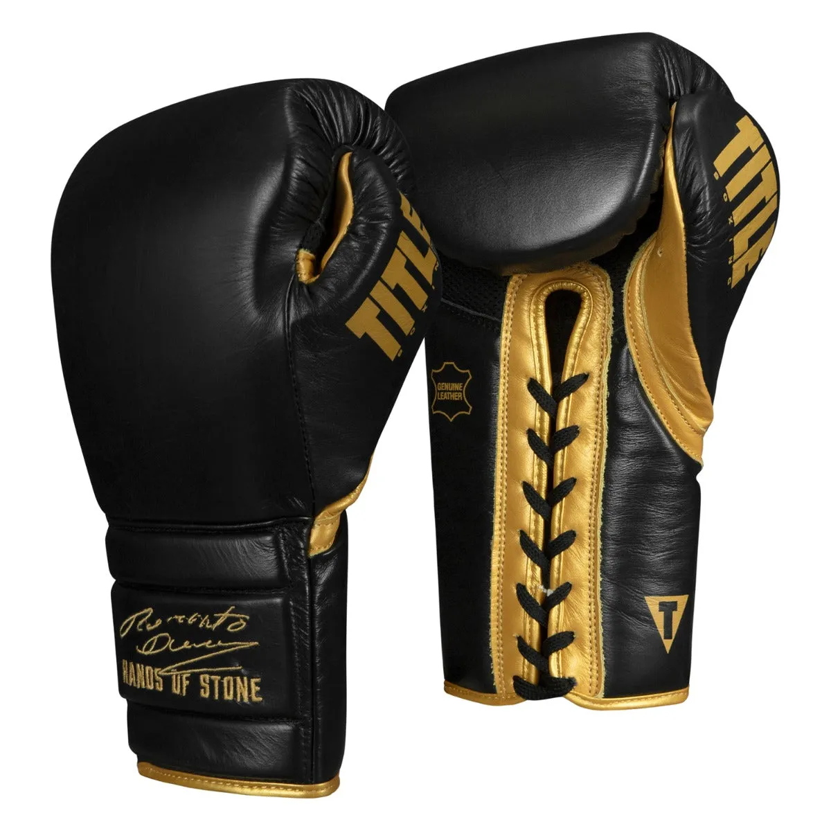 TITLE Boxing Roberto Duran Leather Sparring Gloves