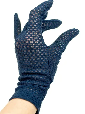 Vintage Blue Stretch Fish Net Day Gloves