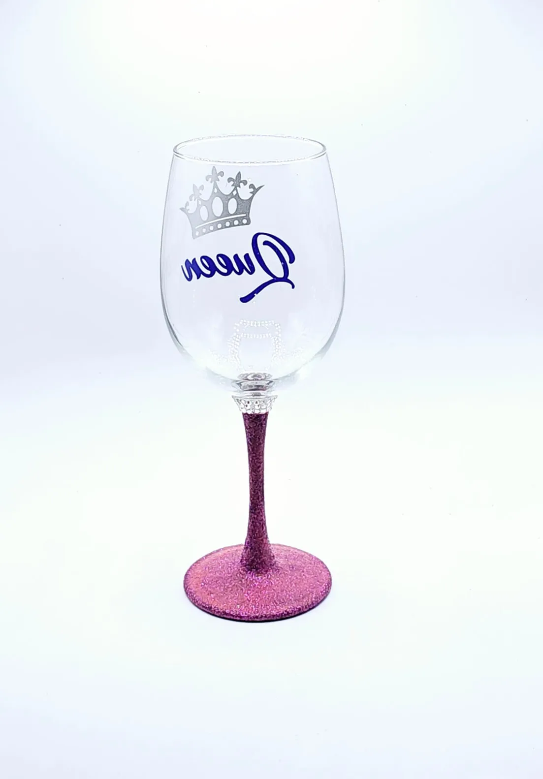 Wine Queen wine glass with purple stem