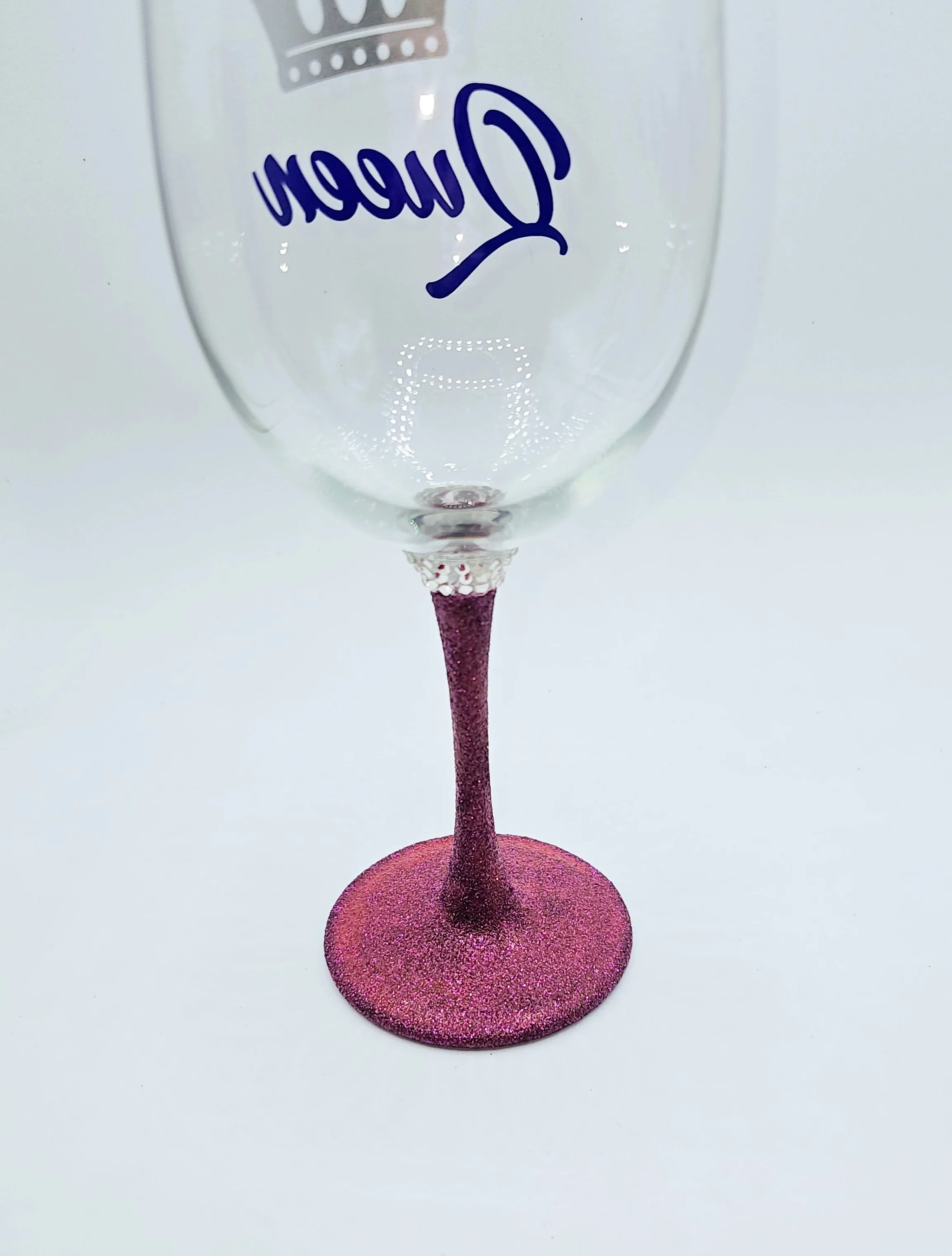 Wine Queen wine glass with purple stem