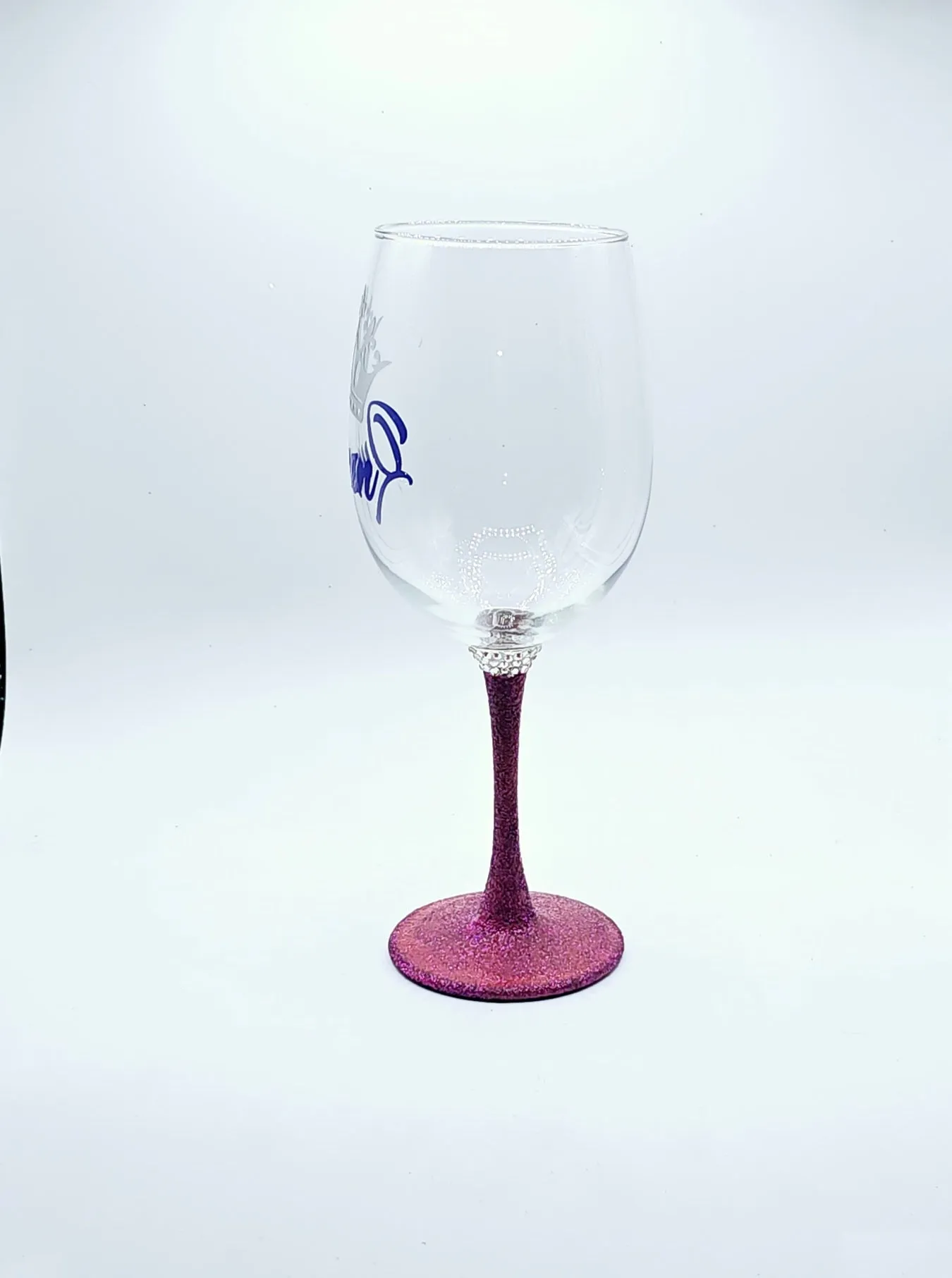 Wine Queen wine glass with purple stem