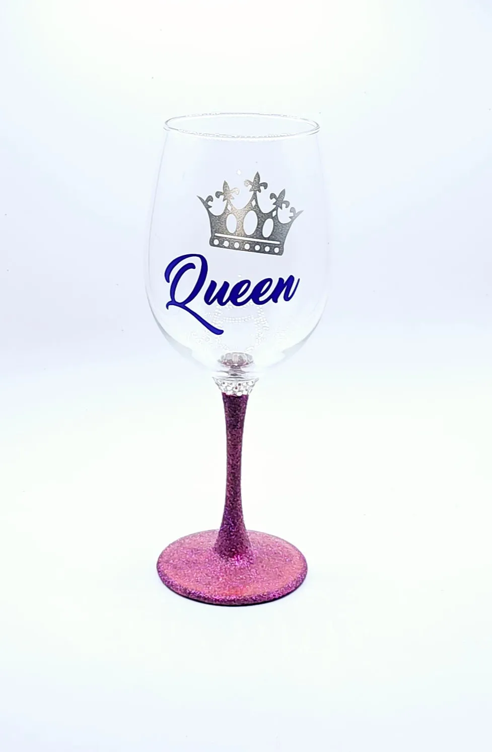 Wine Queen wine glass with purple stem