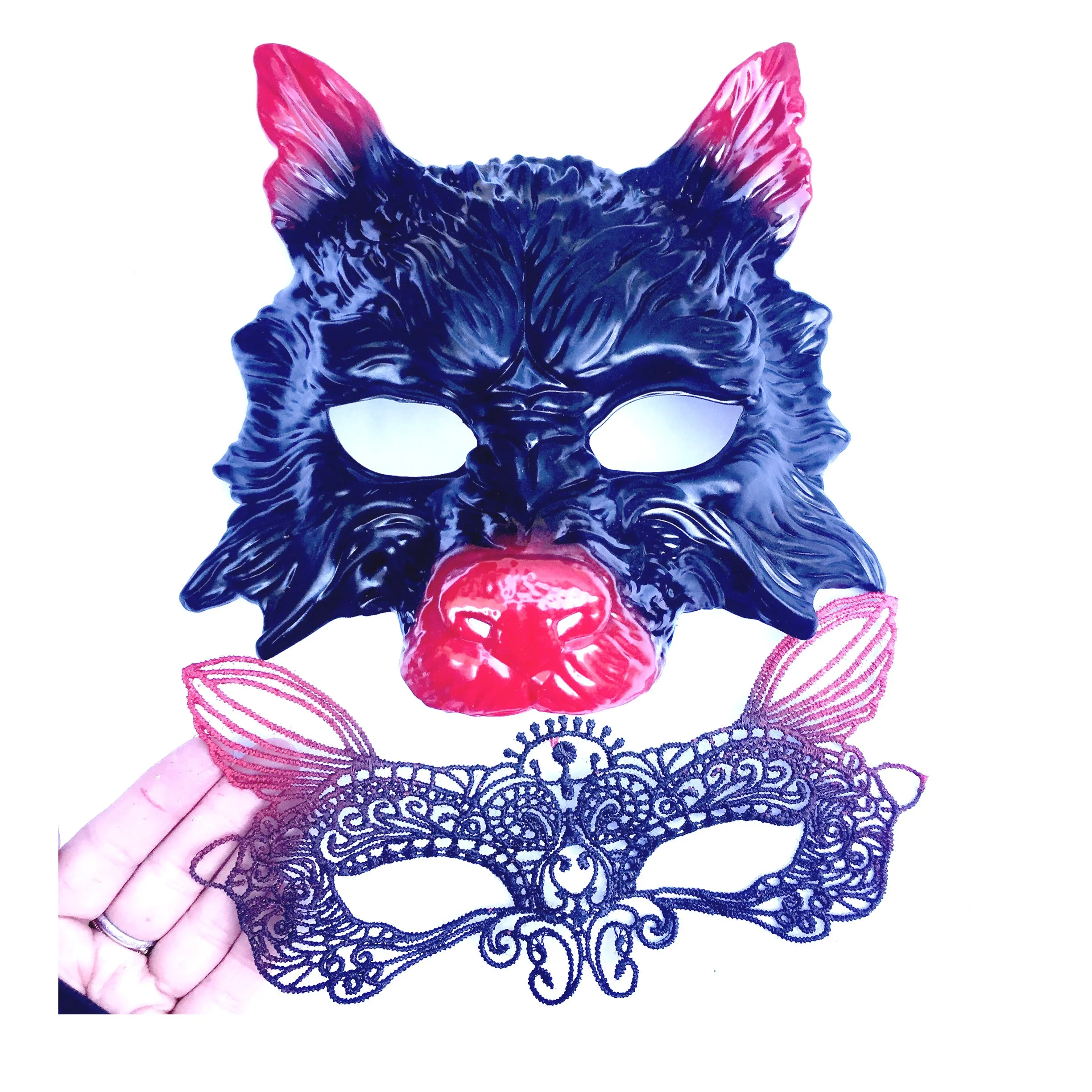 Wolf & Fox Lace Duo Masquerade Masks