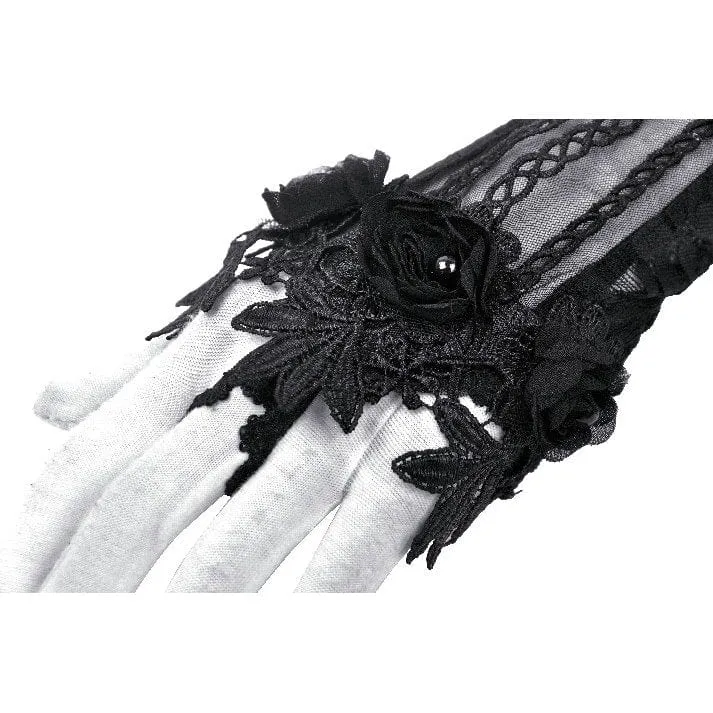 Women's Gothic Floral Embroidered Lace Fingerless Gloves