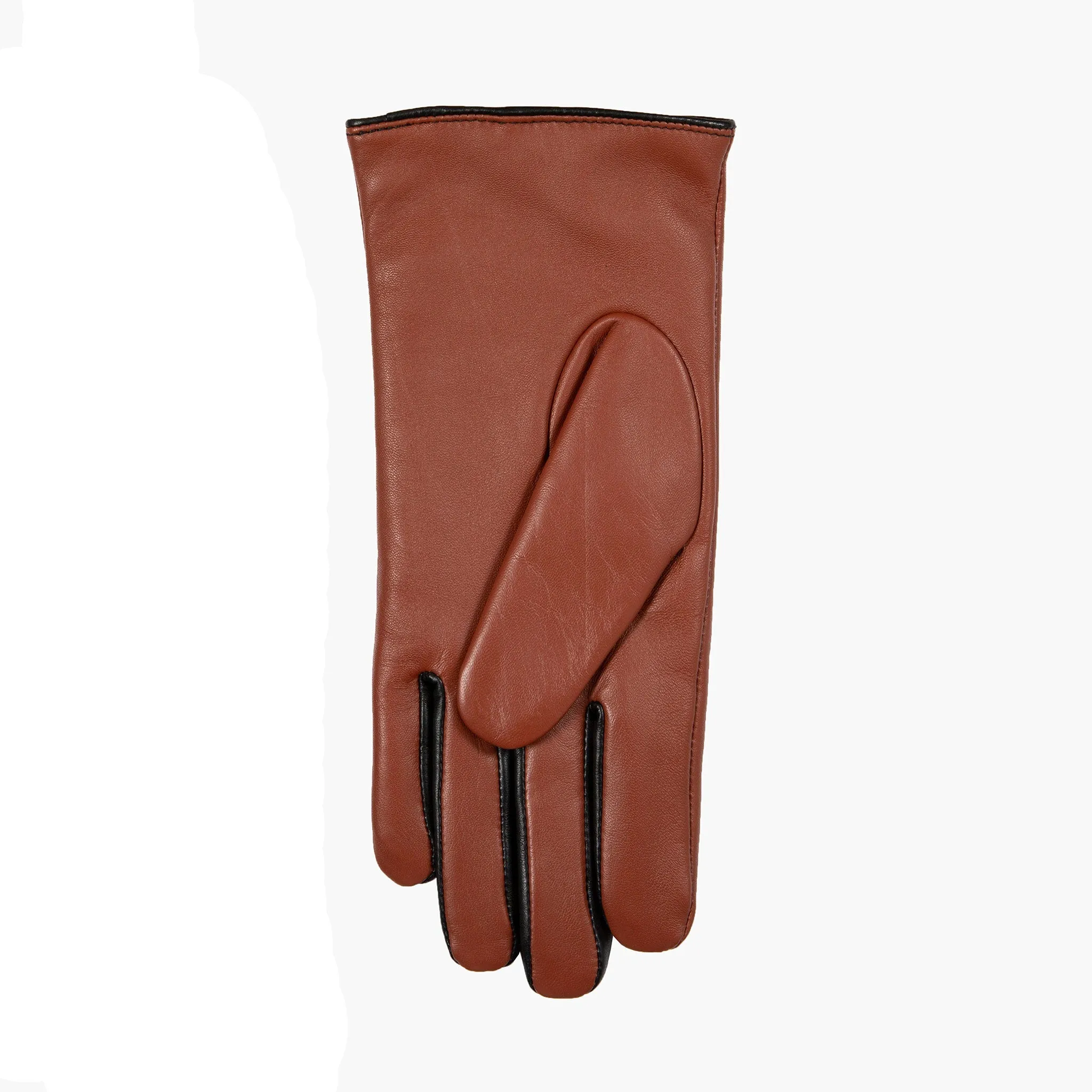 Women’s Single-Point Lined Leather Gloves with Colour Contrast Details