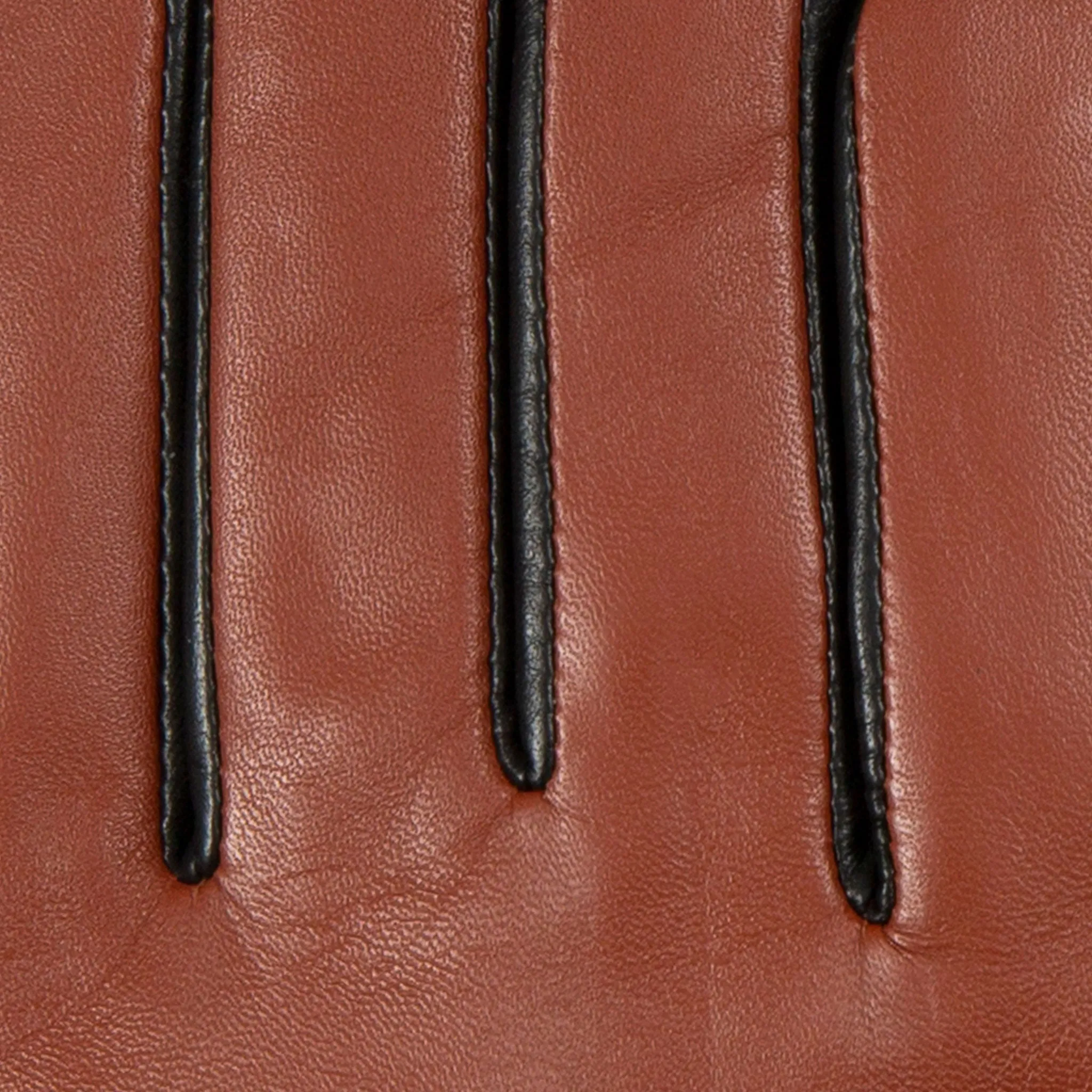 Women’s Single-Point Lined Leather Gloves with Colour Contrast Details