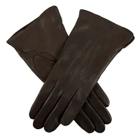 Women's Three-Point Lined Imitation Peccary Leather Gloves