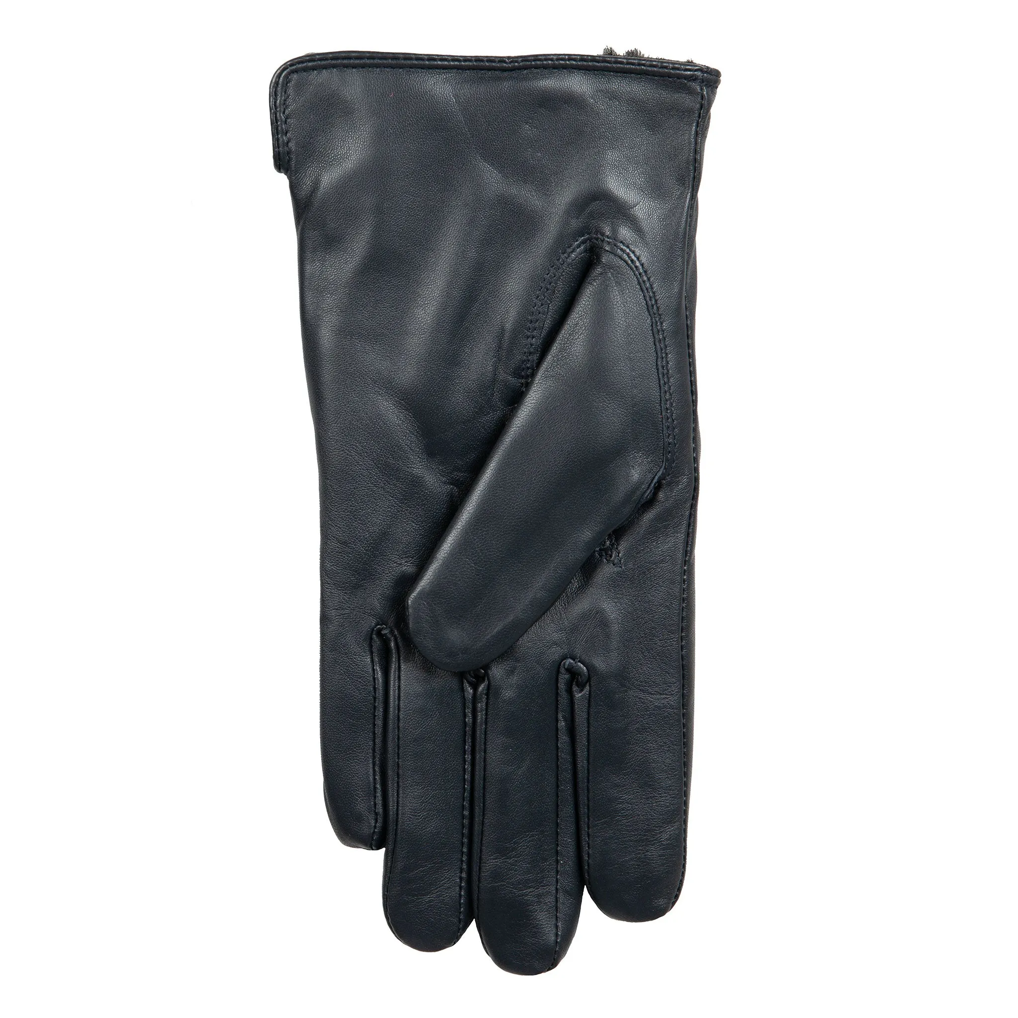 Women’s Touchscreen Single-Point Faux Fur-Lined Leather Gloves