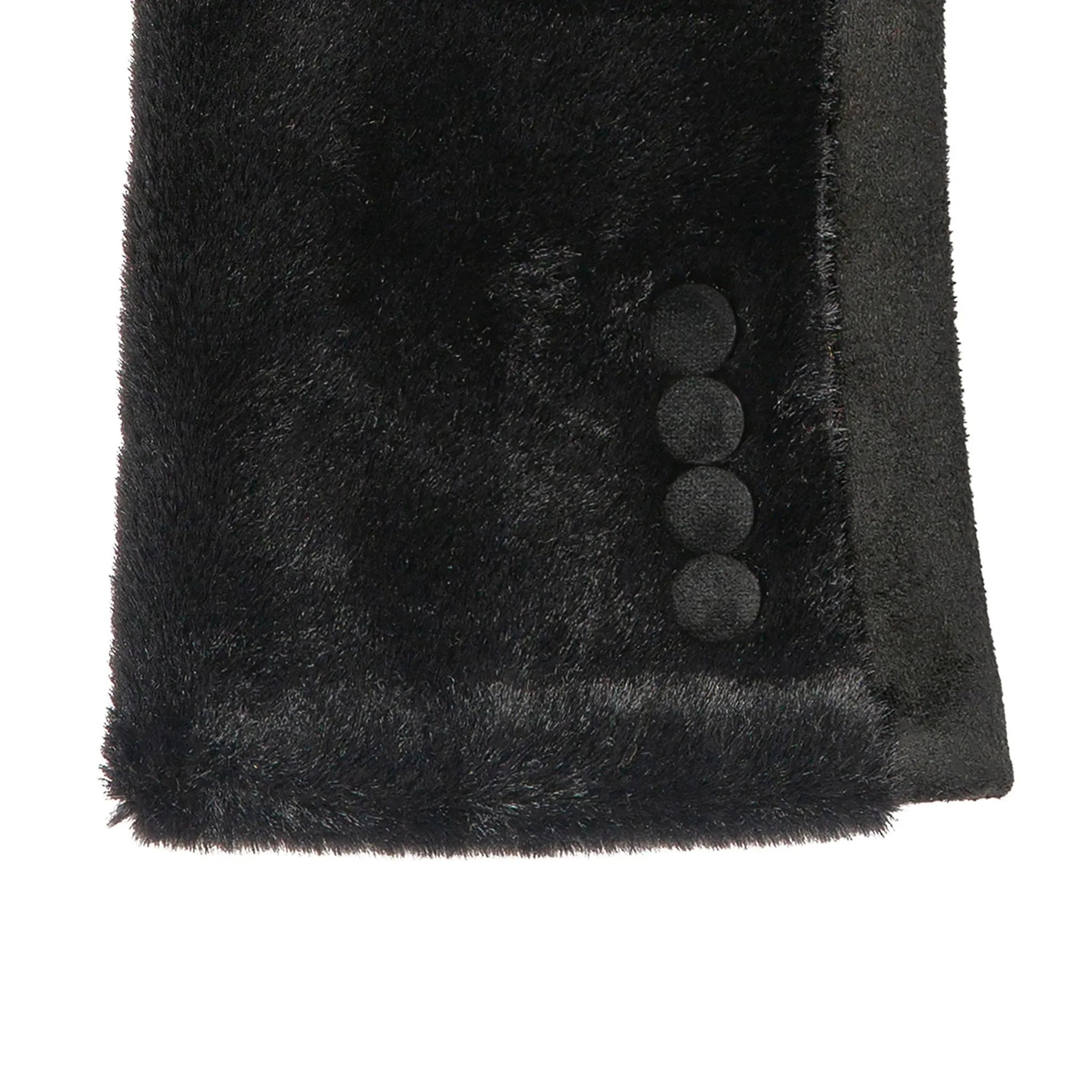 Women’s Touchscreen Velour-Lined Faux Fur and Faux Suede Gloves